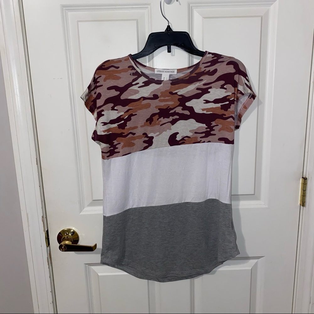 Urban Heritage Camo Striped Tee
